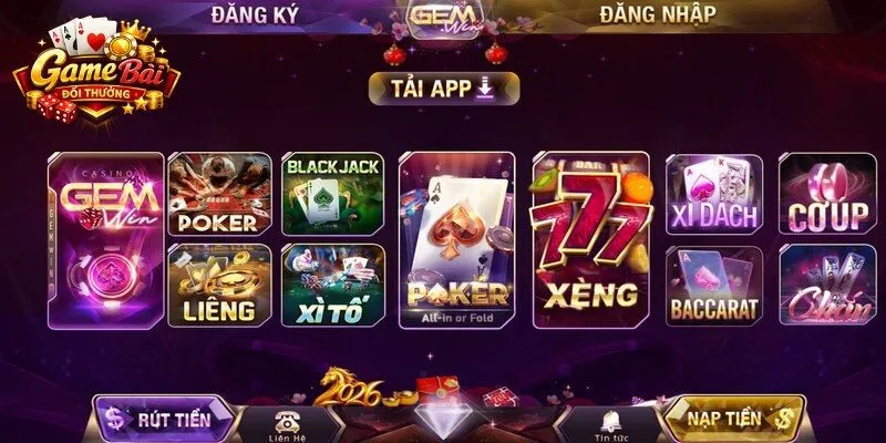 Một số game bài đổi thưởng đặc sắc tại Gemwin